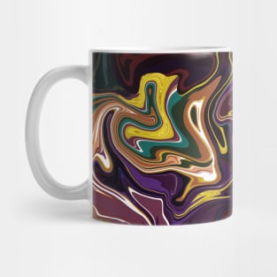 Jewel Tones with Gold Silk Marble - Orange, Teal, Blue, Green, Purple, Red Liquid Paint Patternaint Pattern Mug